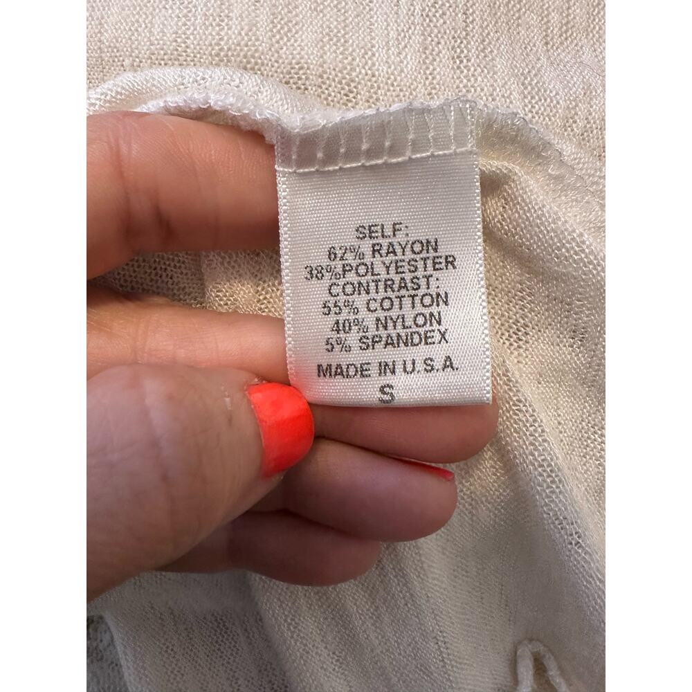 Mod Lusive Cream Laced Back Open Front Cardigan S… - image 5